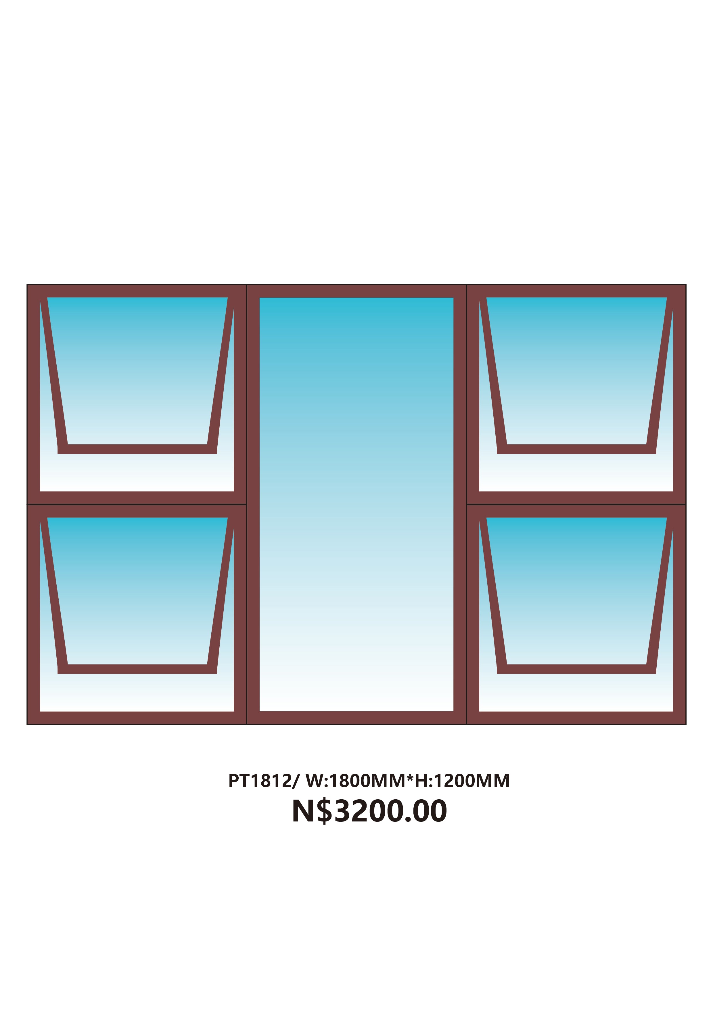 ALUMINIUM WINDOW PT1812 BRONZE
