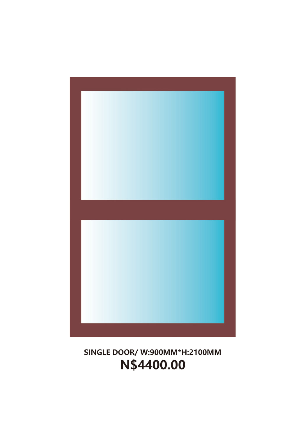 ALUMINIUM SINGLE DOOR SIZE 900MM*2100MM