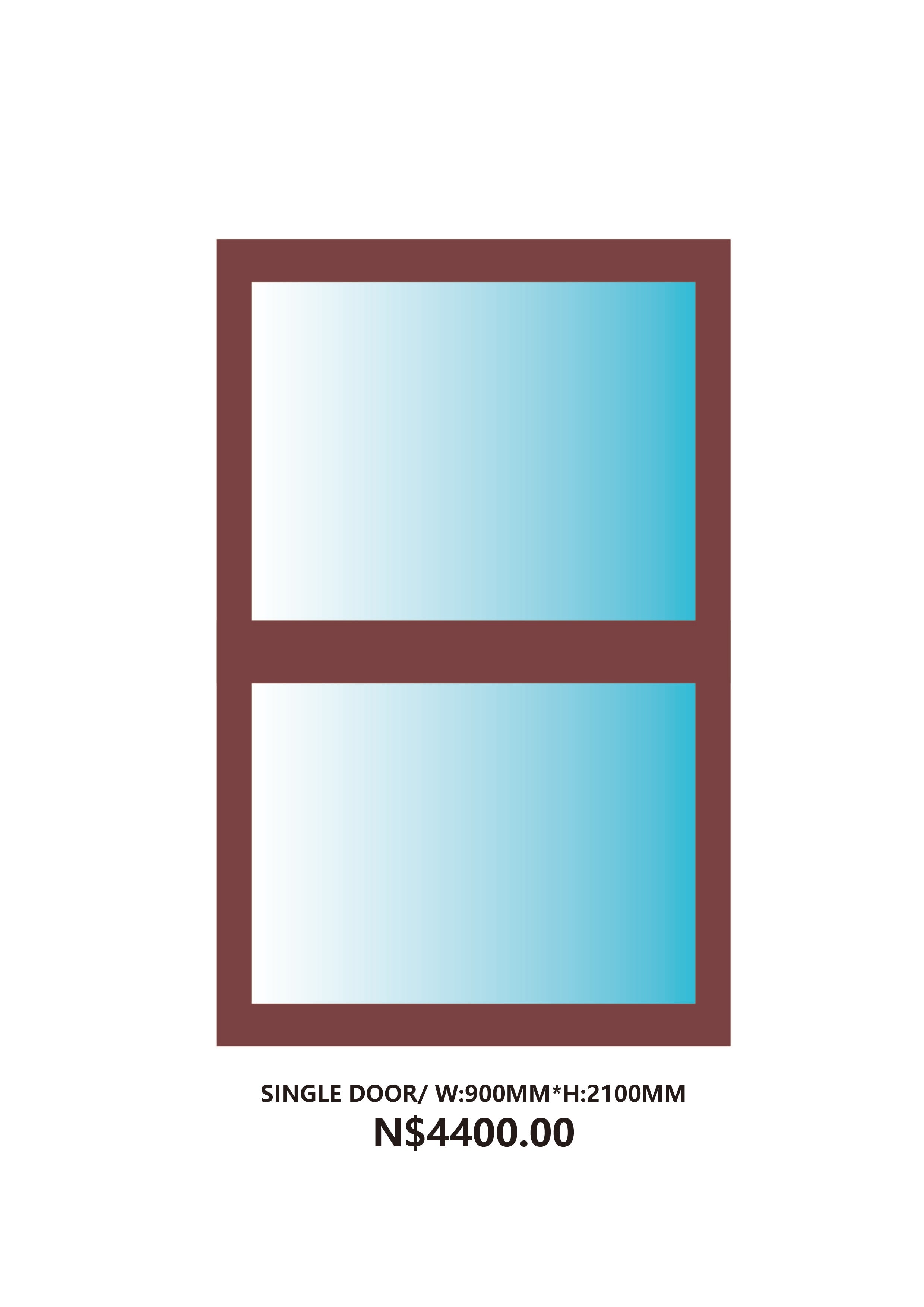 ALUMINIUM SINGLE DOOR SIZE 900MM*2100MM