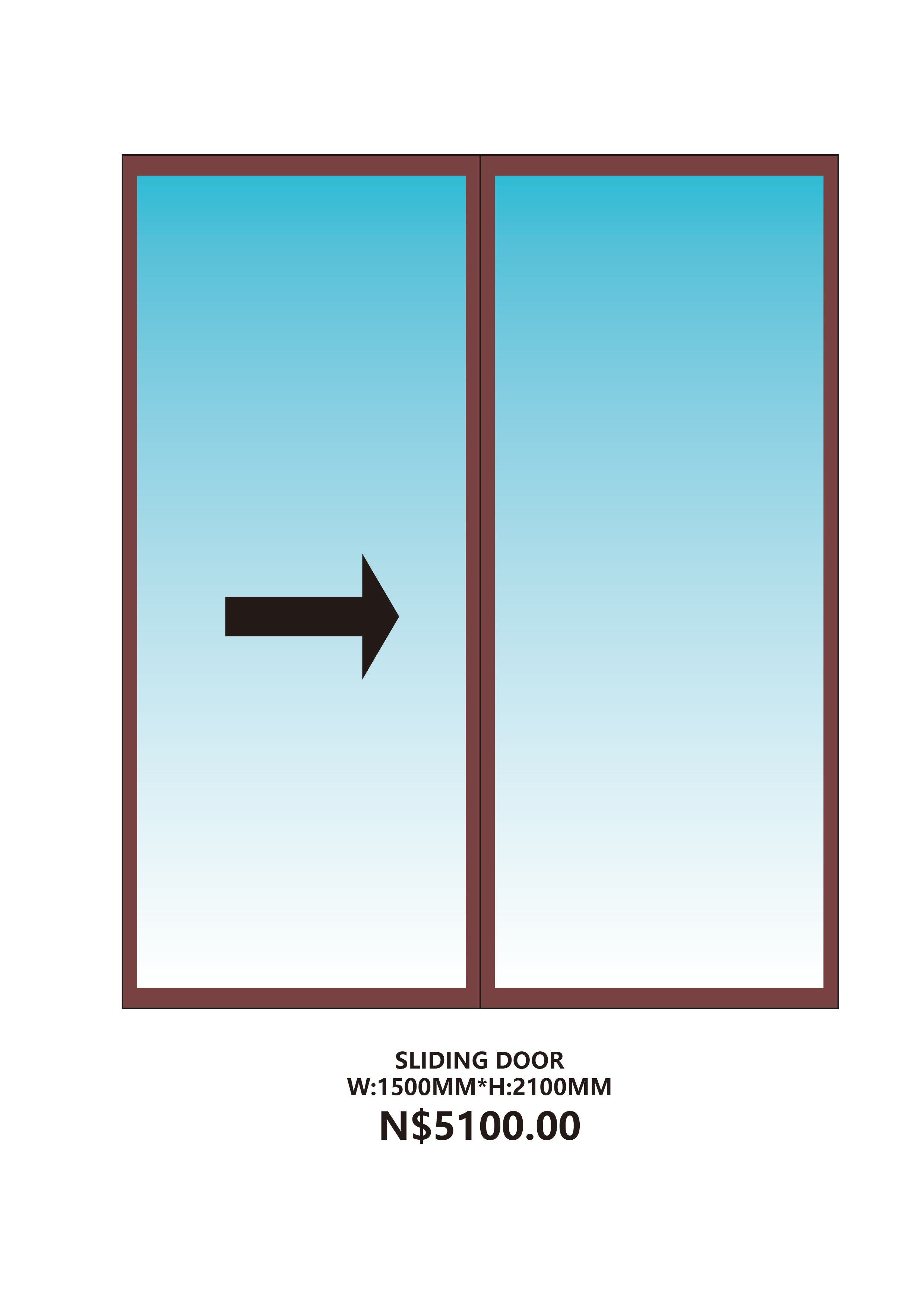 SLIDING DOOR 1500MM*2100MM