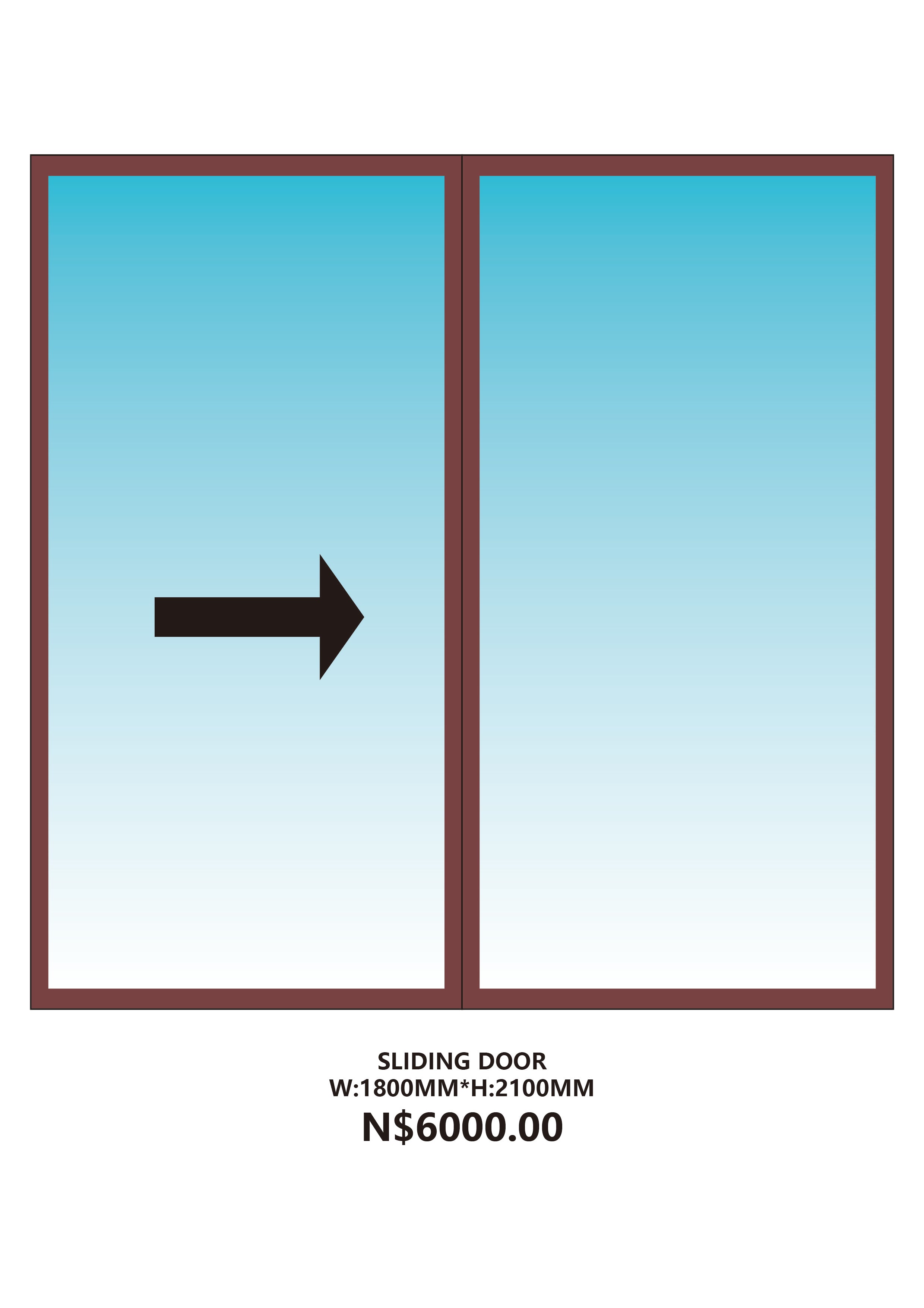 SLIDING DOOR 1800MM*2100MM